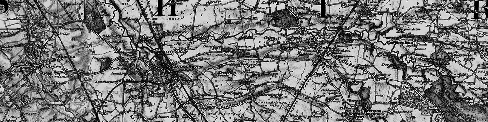 Old map of Sproston Green in 1896
