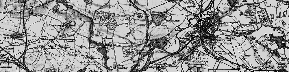 Old map of Burntwood Grange in 1895
