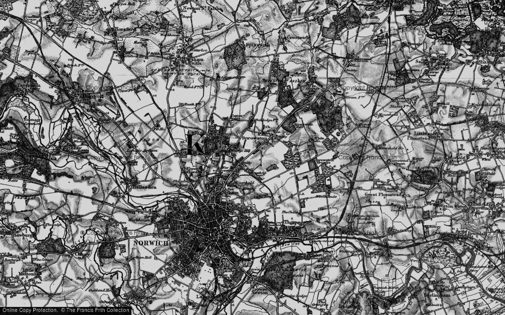 Old Map of Sprowston, 1898 in 1898