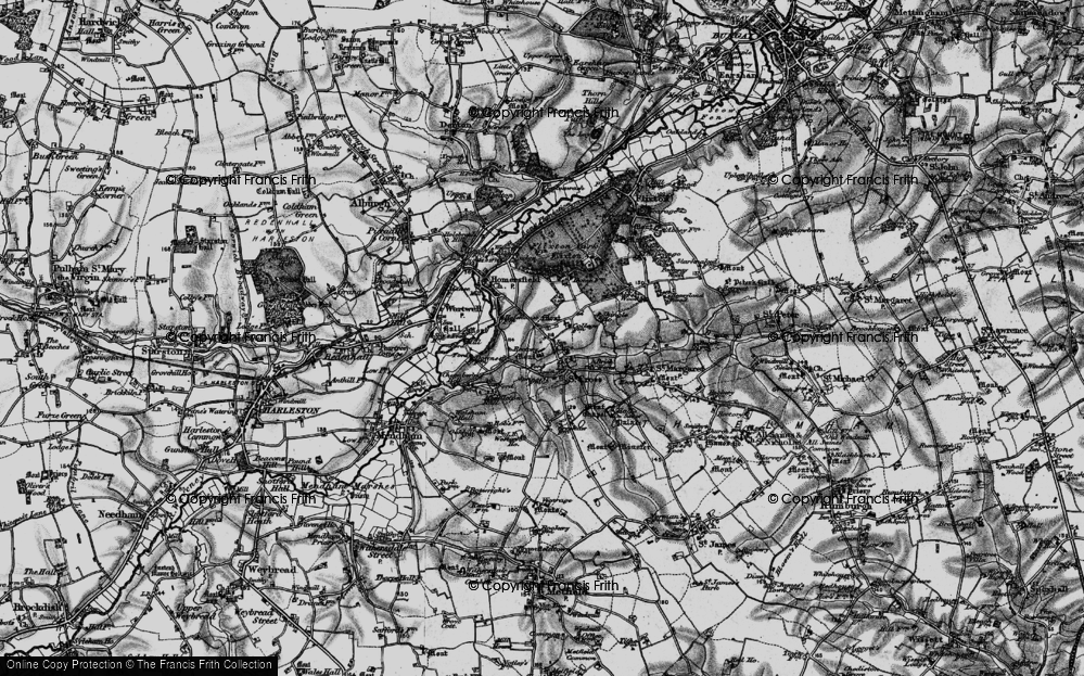 Old Map of St Cross South Elmham, 1898 in 1898