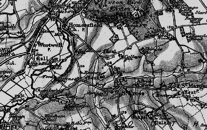 Old map of St Cross South Elmham in 1898
