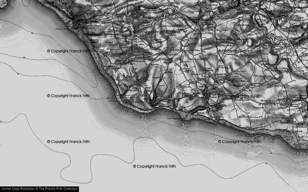 Old Map of St Donat's, 1897 in 1897