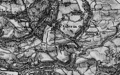 Old map of St Giles in the Wood in 1898