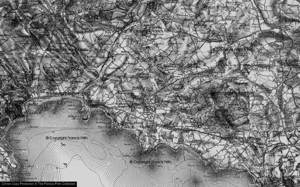 Old Map of Historic Map covering Ennys in 1895