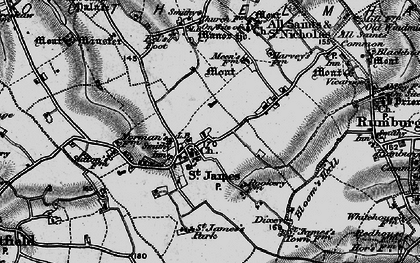 Old map of St James South Elmham in 1898