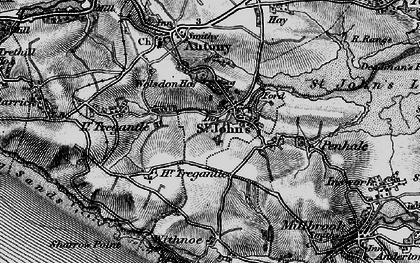 Old map of Withnoe Barton Fm in 1896