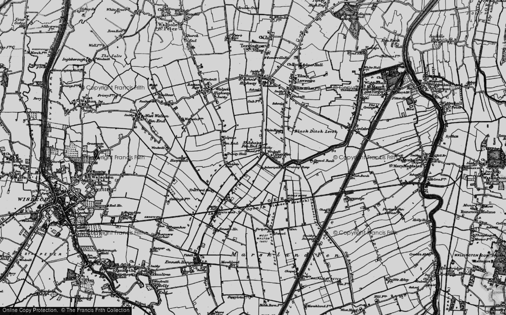 Old Map of St John's Fen End, 1893 in 1893