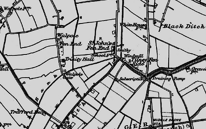 Old map of St John's Fen End in 1893