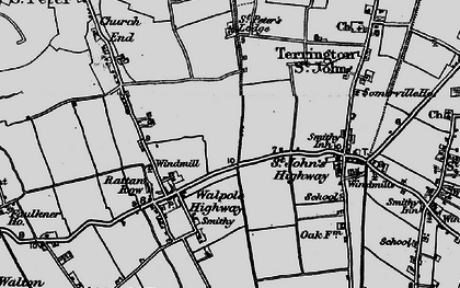 Old map of St John's Highway in 1893