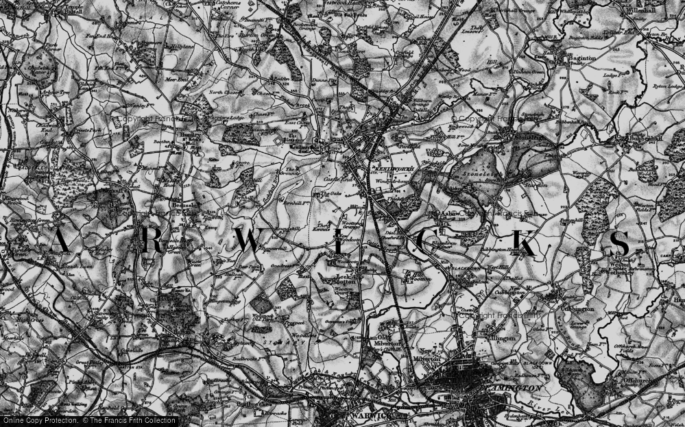 Old Map of Historic Map covering Warwickshire in 1898