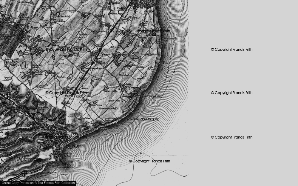 Old Map of St Margaret's Bay, 1895 in 1895