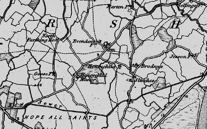 Old map of St Mary in the Marsh in 1895
