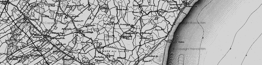 Old map of St Mary in the Marsh in 1895