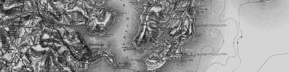 Old map of St Mawes in 1895