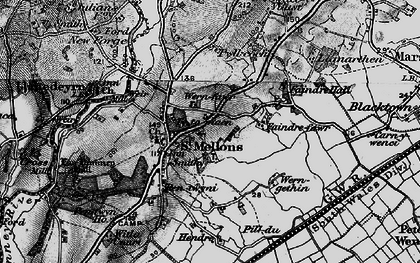 Old map of St Mellons in 1898