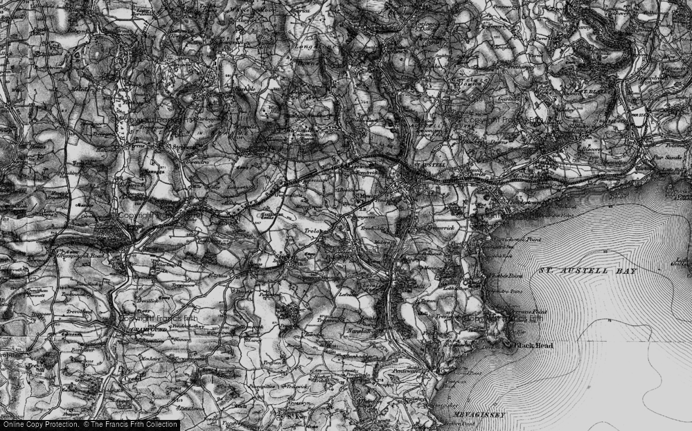Old Map of St Mewan, 1895 in 1895