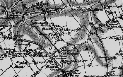 Old map of St Michael South Elmham in 1898
