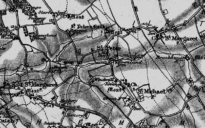 Old map of St Peter South Elmham in 1898