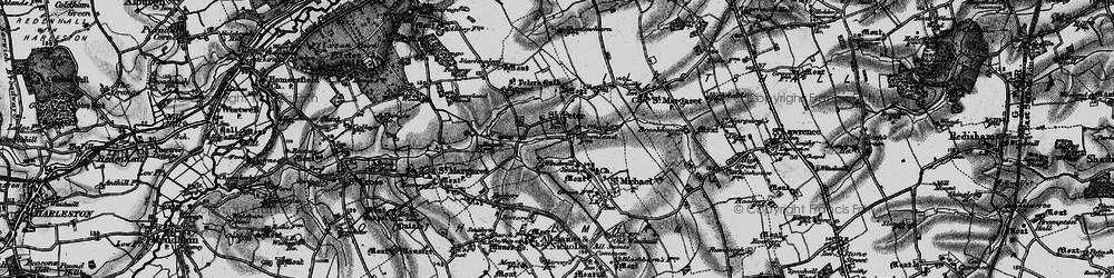 Old map of St Peter South Elmham in 1898