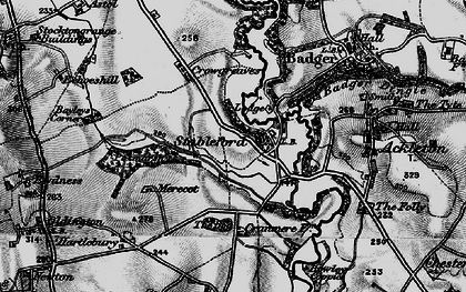 Old map of Stableford in 1899