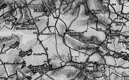 Old map of Stackyard Green in 1896