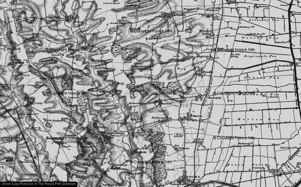 Old Map of Stainfield, 1895 in 1895