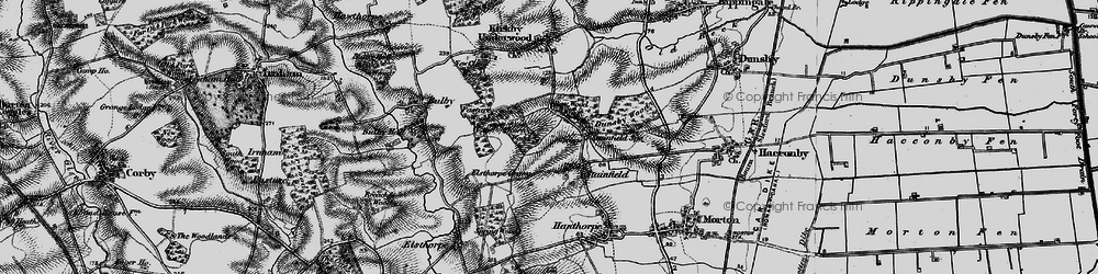 Old map of Stainfield in 1895