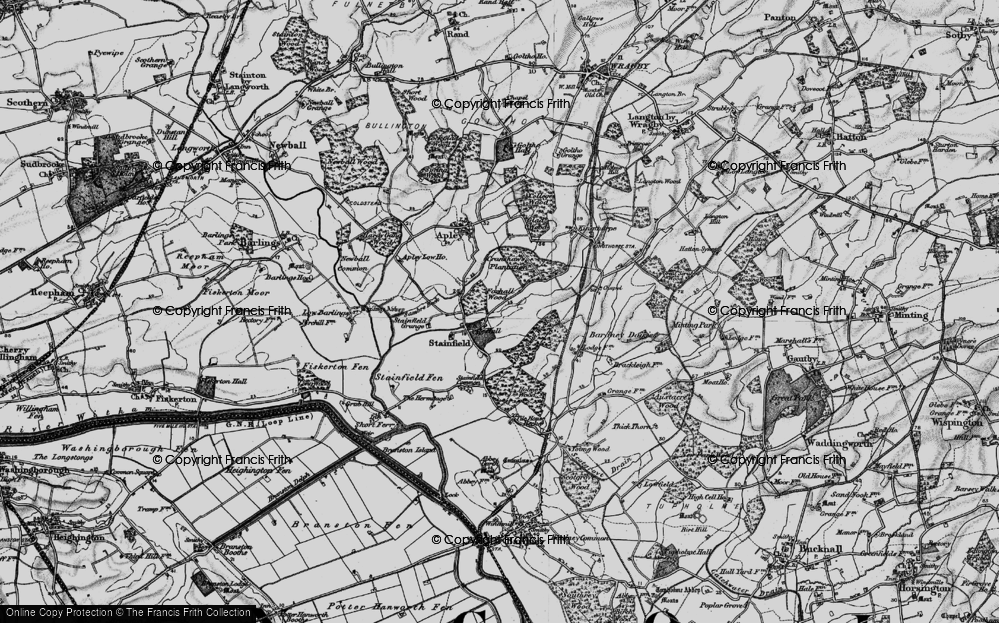 Old Map of Stainfield, 1899 in 1899