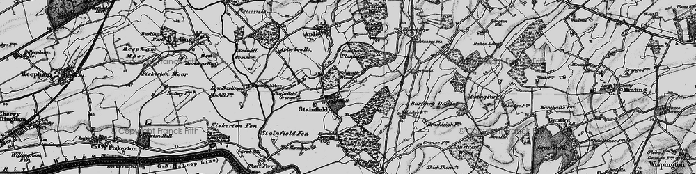 Old map of Stainfield in 1899