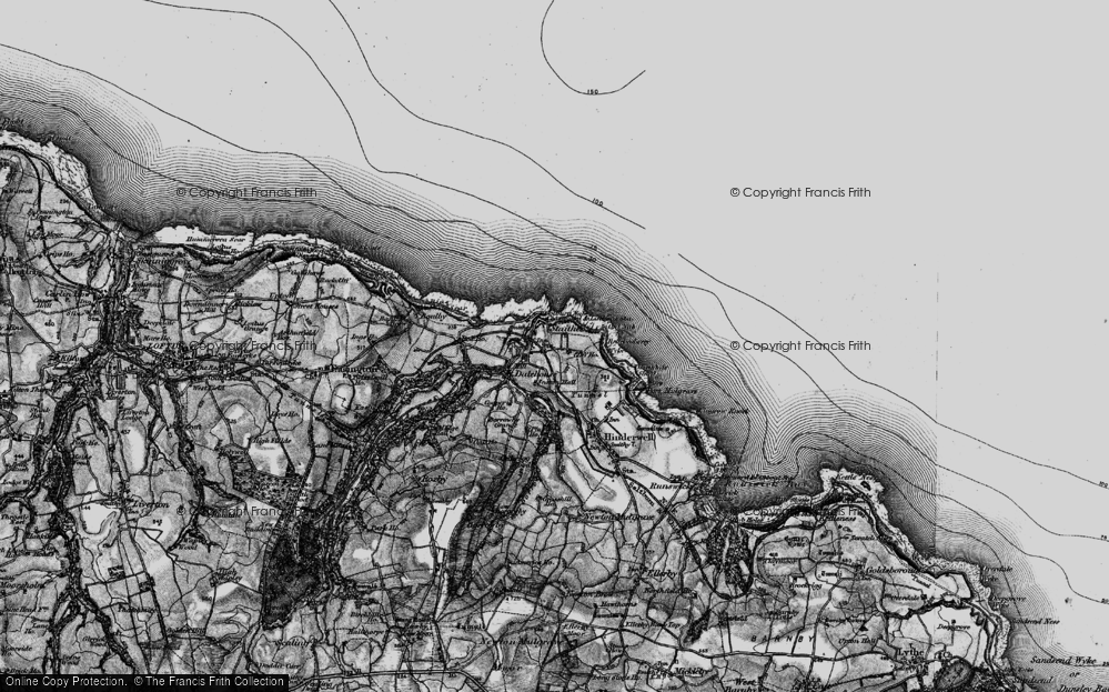 Old Map of Staithes, 1898 in 1898