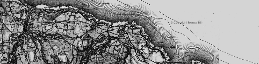 Old map of Staithes in 1898
