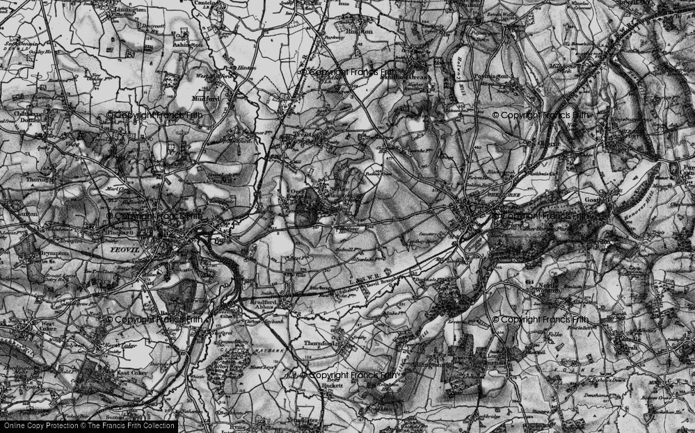 Old Map of Historic Map covering Lenthay Common in 1898