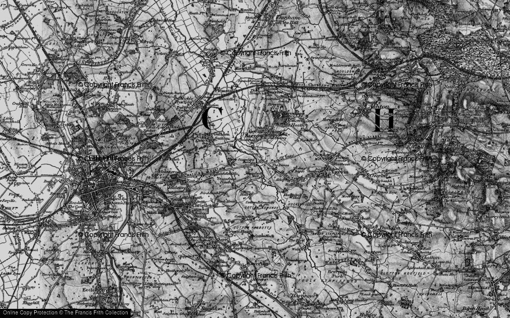 Old Map of Historic Map covering Stamford Mill in 1896