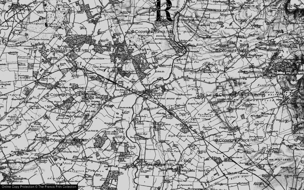Old Map of Historic Map covering Buttercrambe Moor in 1898