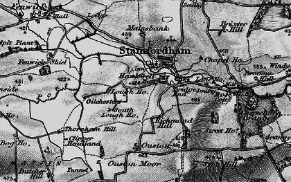 Old map of Stamfordham in 1897