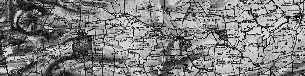 Old map of Stamfordham in 1897