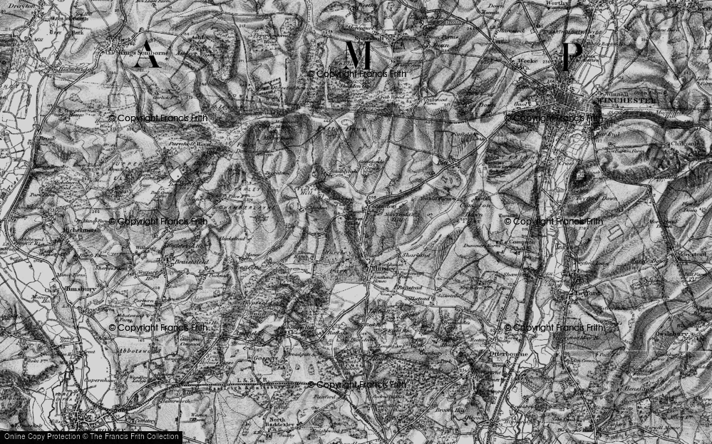Old Map of Historic Map covering Merdon Castle in 1895