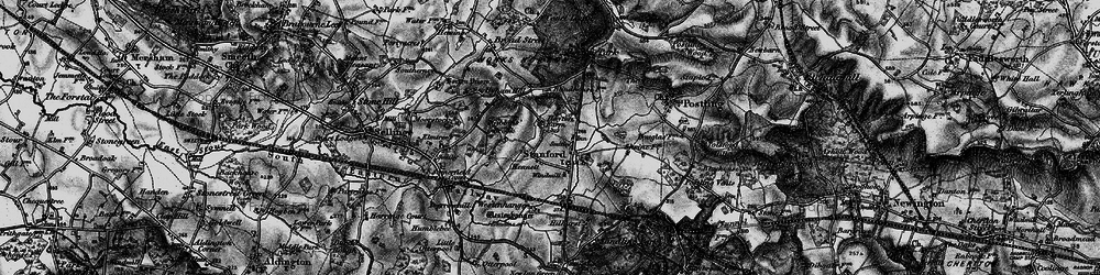Old map of Monks Horton Manor in 1895