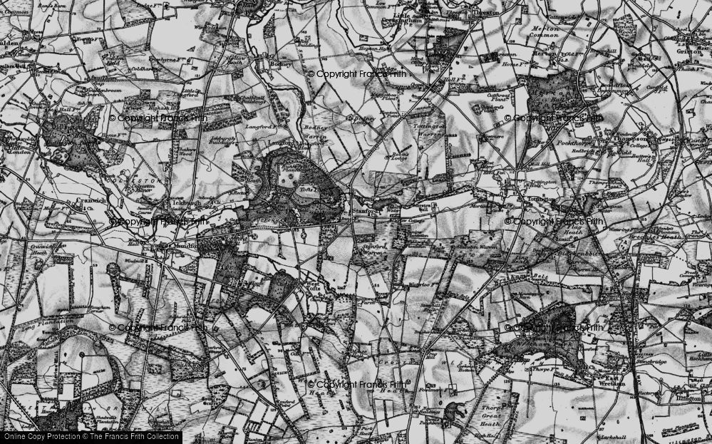 Old Map of Historic Map covering Buckenham Tofts Park in 1898