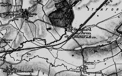 Old map of Stanford on Avon in 1898