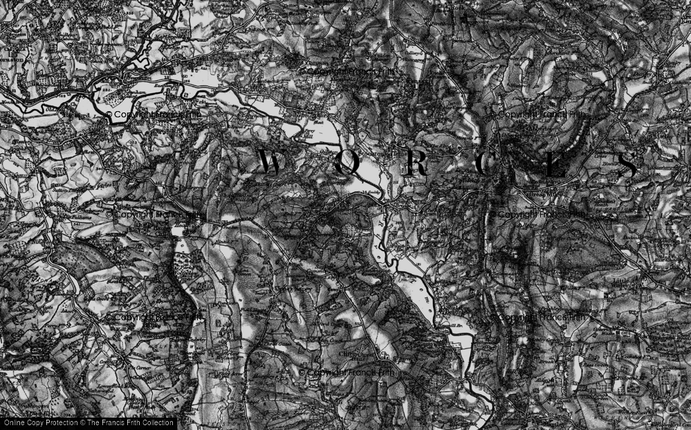 Old Map of Stanford on Teme, 1898 in 1898