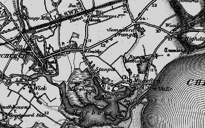 Old map of Hengistbury Head in 1895