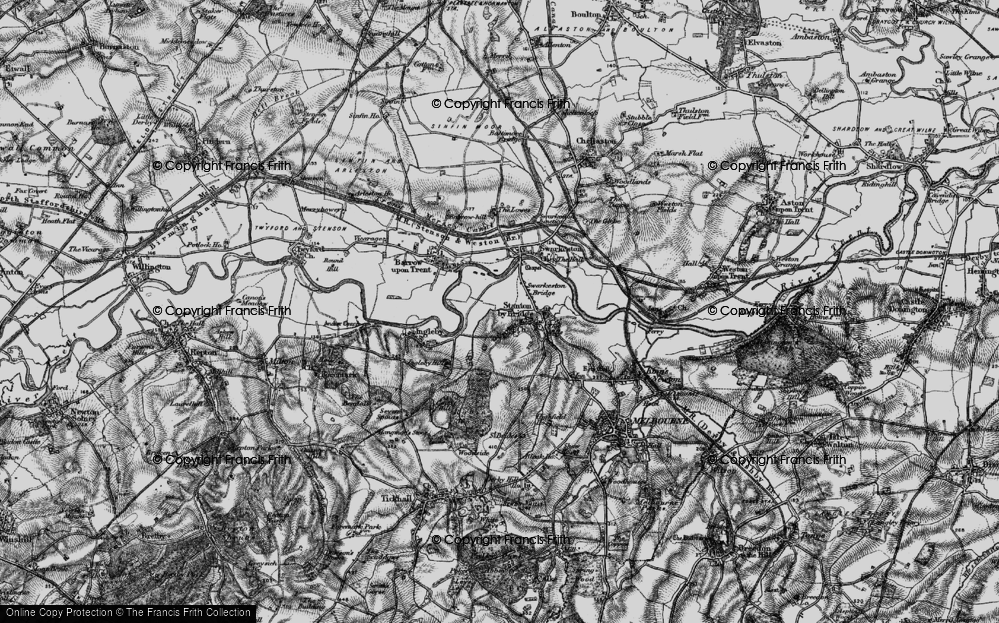 Old Map of Stanton by Bridge, 1895 in 1895