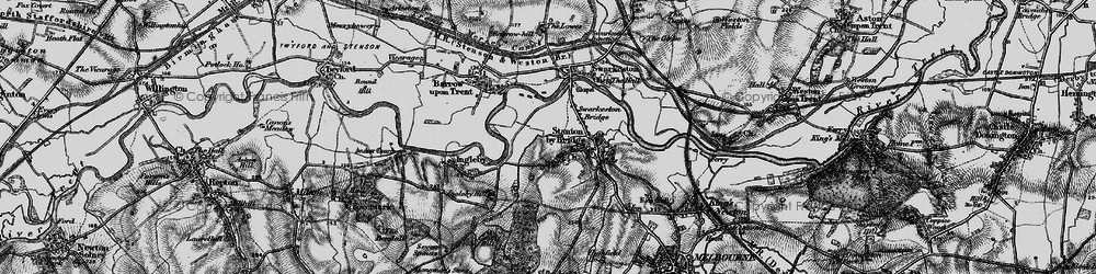 Old map of Stanton by Bridge in 1895
