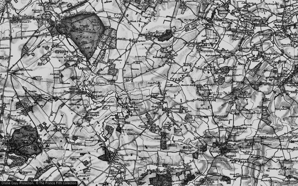Old Map of Stanton Chare, 1898 in 1898