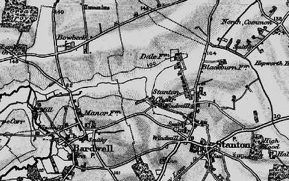 Old map of Stanton Chare in 1898