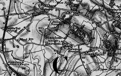 Old map of Stanton under Bardon in 1895
