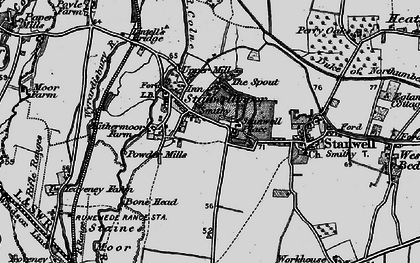 Old map of Stanwell Moor in 1896