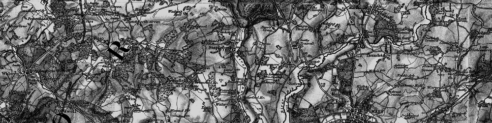 Old map of Woodhall Park in 1896