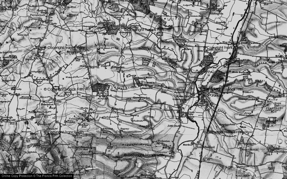 Old Map of Historic Map covering Duloe Brook in 1898